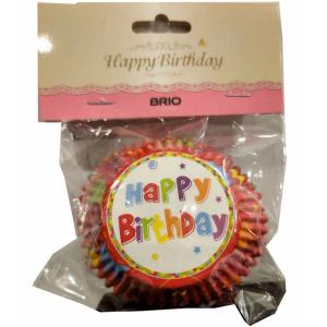 BRIO ХАРТИЕНИ ФОРМИ ЗА ПЕЧЕНЕ НА МЪФИНИ-HAPPY BIRTHDAY-50БР