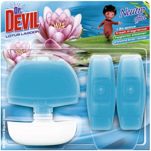 КОШНИЦА WC DR. DEVIL + 3БР  ПЪЛНИТЕЛ 3х55МЛ NE LOTUS LAGOON