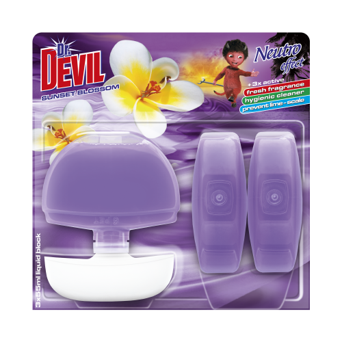 КОШНИЦА WC  DR. DEVIL + 3БР  ПЪЛНИТЕЛ 3х55МЛ NE SUNSET BLOSSOM