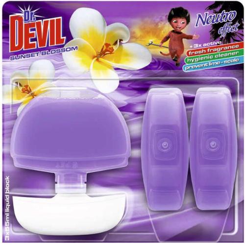 КОШНИЦА WC  DR. DEVIL + 3БР  ПЪЛНИТЕЛ 3х55МЛ NE SUNSET BLOSSOM