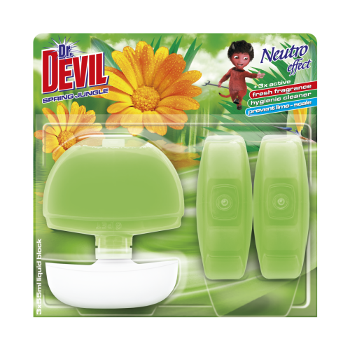 КОШНИЦА WC  DR. DEVIL + 3БР  ПЪЛНИТЕЛ 3х55МЛ NE SPRING JUNGLE