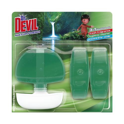 КОШНИЦА WC DR. DEVIL + 3БР  ПЪЛНИТЕЛ 3х55МЛ NATURAL FRESH