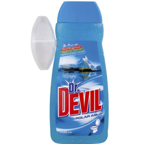 ГЕЛ ЗА ТОАЛЕТНА DR. DEVIL 400МЛ+КОШНИЦА AQUA