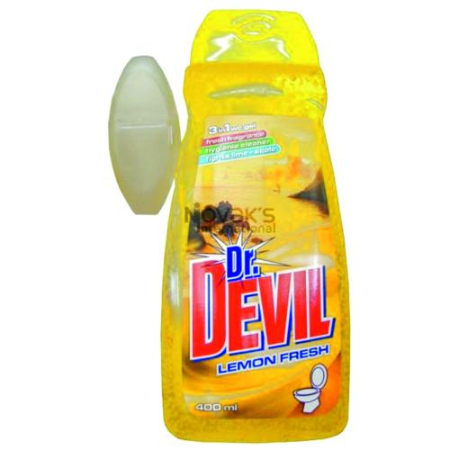 ГЕЛ ЗА ТОАЛЕТНА DR. DEVIL 400МЛ+КОШНИЦА LEMON