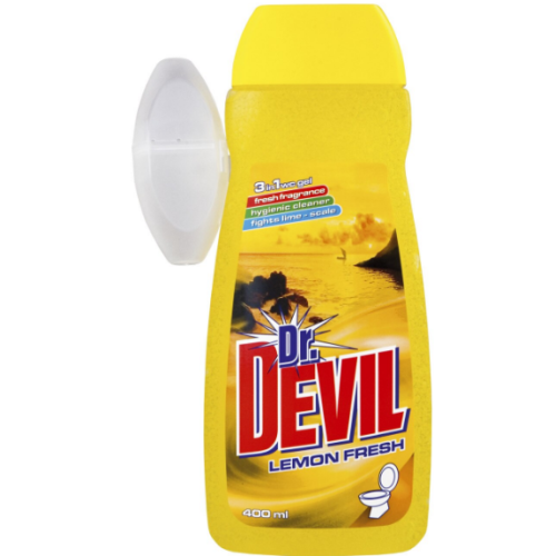 ГЕЛ ЗА ТОАЛЕТНА DR. DEVIL 400МЛ+КОШНИЦА LEMON