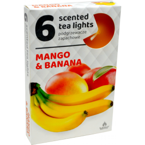 АРОМАТНИ ЧАЕНИ СВЕЩИ 6бр МАНГО И БАНАН 75гр
