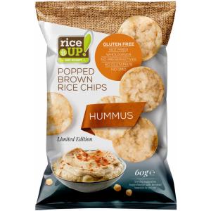 RICE UP ПЪЛНОЗЪРНЕСТ ОРИЗОВ ЧИПС ХУМУС 60G