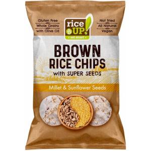 RICE UP ПЪЛНОЗЪРНЕСТ ОРИЗОВ ЧИПС ПРОСО И СЛЪНЧОГЛЕД 60G