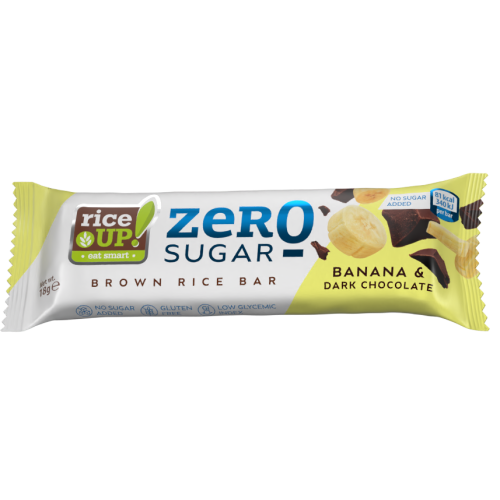 RICEUP ZERO SUGAR ОРИЗОВ БАР БАНАН И ТЪМЕН ШОКОЛАД 18G