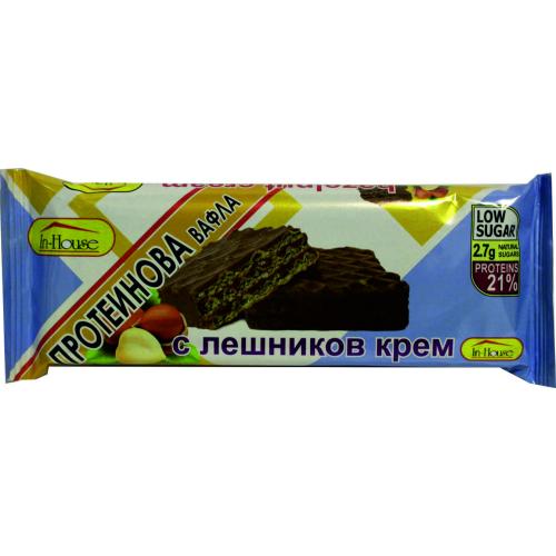 ИН ХАУС ПРОТЕИНОВА ВАФЛА 0.060 С ЛЕШНИКОВ КРЕМ