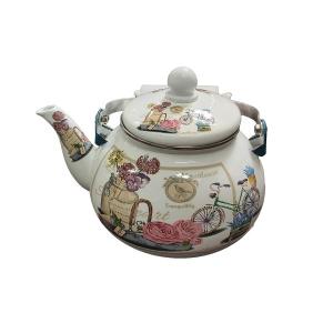 BRIO EMALIКA-ЕМАЙЛИРАН ЧАЙНИК-БЯЛ-2.5Л-ДЕКОР РОМАНС-WJ-A01