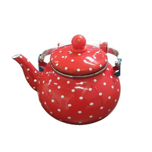 BRIO EMALIКA-ЕМАЙЛИРАН ЧАЙНИК-ЧЕРВЕН-2.5Л-ДЕКОР LADYBUG-WJ-A01