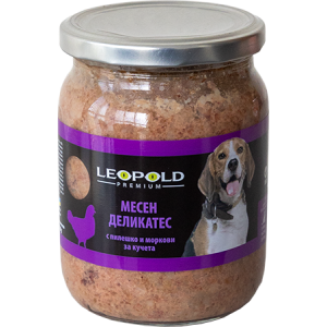 LEOPOLD БУРКАН 0.500 С ПИЛЕШКО МЕСО И МОРКОВИ ЗА КУЧЕТА В ЗРЯЛА ВЪЗРАСТ