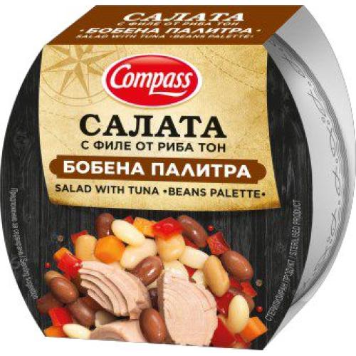 КОМПАС САЛАТА 0.160 С ФИЛЕ ОТ РИБА ТОН БОБЕНА ПАЛИТРА