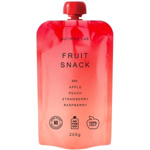 НУТРИНО ЛАБ Плодово пюре микс от Ябълка, Праскова, Ягоди, Малини 200 гр.
