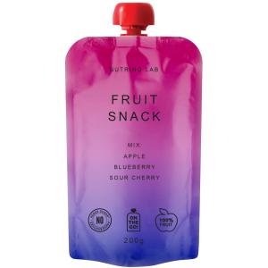 НУТРИНО ЛАБ Плодово пюре микс от Ябълка, Боровинки, Вишни 200 гр.
