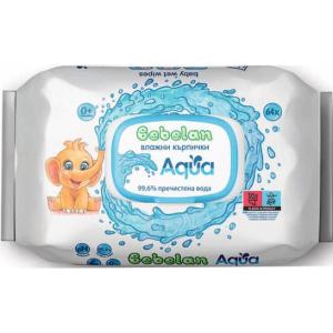 БЕБЕЛАН МОКРИ КЪРПИ 64БР ВОДНА 99.6% AQUA