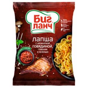 БИГ ЛАНЧ ИНСТАНТНИ НУДЪЛИ 0.075 С АРОМАТНО ГОВЕЖДО, ГЪБИ И ЗЕЛЕНИ ПОДПРАВКИ