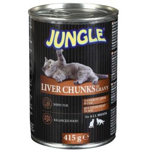 ДЖАНГЪЛ КОТЕШКА ХРАНА ХАПКИ - ДРОБ 415ГР КОНСЕРВА