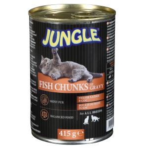 ДЖАНГЪЛ КОТЕШКА ХРАНА ХАПКИ - РИБА 415ГР КОНСЕРВА