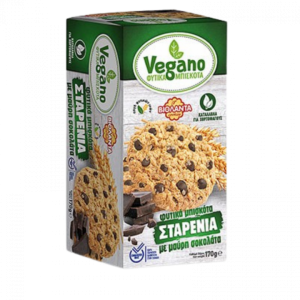 VEGANO пълнозърнести б-ти с парченца шоколад 170г