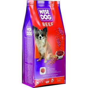 УАЙС ДОГ 0.500 с говеждо месо - пълноценна суха гранулирана храна за кучета в зряла възраст