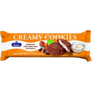 МЕРБА БИСКВИТИ С ТЪМЕН ШОКОЛАД И ВАНИЛОВ КРЕМ 0.160