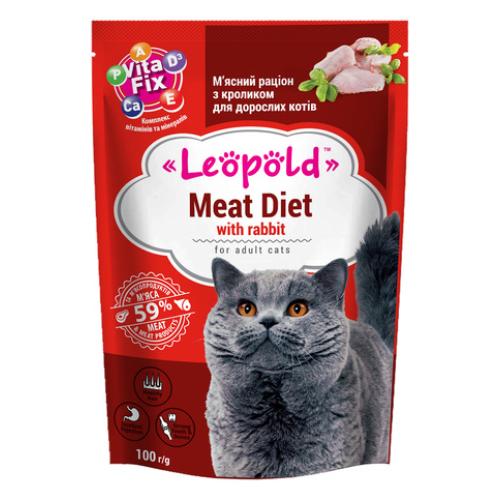 LEOPOLD ПАУЧ 0.100 СЪС ЗАЕШКО МЕСО ЗА КОТКИ В ЗРЯЛА ВЪЗРАСТ