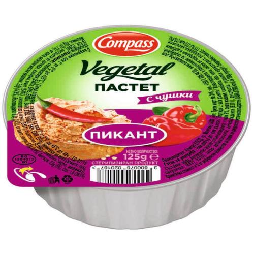 КОМПАС ПАСТЕТ ВЕГЕТАЛ 0.125 ЧУШКИ ПИКАНТ