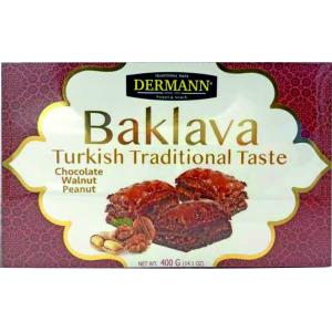 БАКЛАВА С КАКАО ОРЕХИ И ФЪСТЪЦИ 400гр.