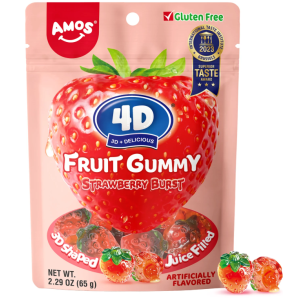 ЖЕЛИРАНИ Б-НИ AMOS 4D FRUIT GUMMY ЯГОДА 65Г