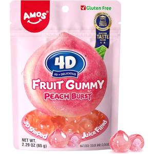 ЖЕЛИРАНИ Б-НИ AMOS 4D FRUIT GUMMY ПРАСКОВА 65Г