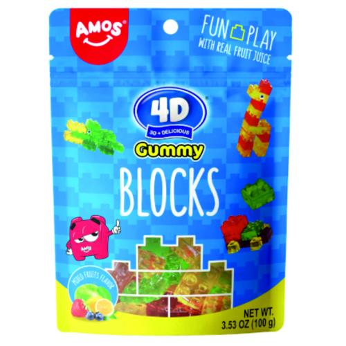 ЖЕЛИРАНИ Б-НИ AMOS 4D FRUIT GUMMY BLOCKS 72Г