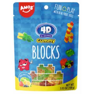 ЖЕЛИРАНИ Б-НИ AMOS 4D FRUIT GUMMY BLOCKS 72Г