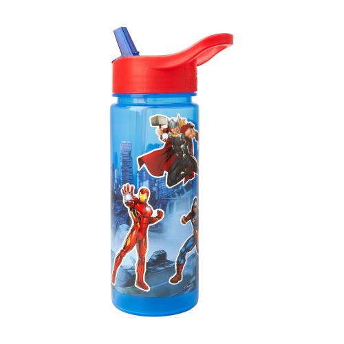 DISNEY - AVENGERS - БУТИЛКА, ПЛАСТМАСОВА СЪС СЛАМКА И СТИКЕРИ, 500МЛ, 1901_2268