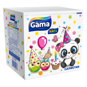 ГАМА САЛФЕТКИ КИДС БЕЛИ МЕКИ 60бр.