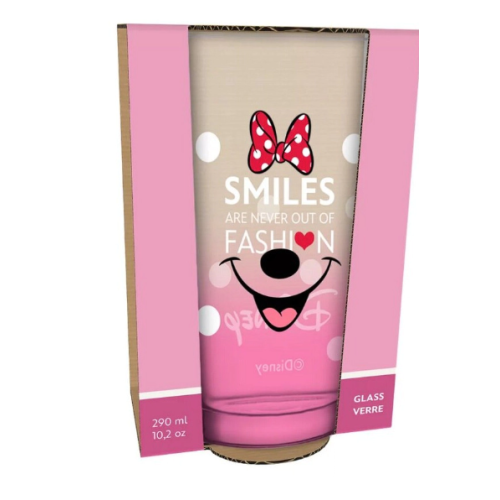 MINNIE HAPPY FACE СТЪКЛЕНА ЧАША 290 МЛ.
