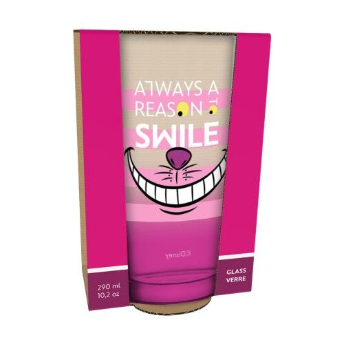 CHESHITE CAT HAPPY FACE СТЪКЛЕНА ЧАША 290 МЛ.