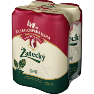 БИРА ЖАТЕЦКИ ХУС 0.500 КЕН МУЛТИПАК/4БР/