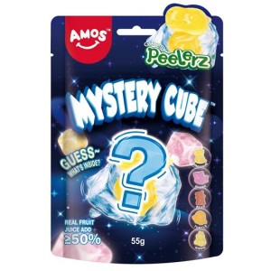 ЖЕЛИРАНИ Б-НИ AMOS 4D FRUIT PEELERZ GUMMY MYSTERY CUBE 55ГР