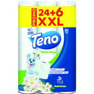 ТОАЛЕТНА ХАРТИЯ TENO 24+6 ЗЕЛЕНА /7224/