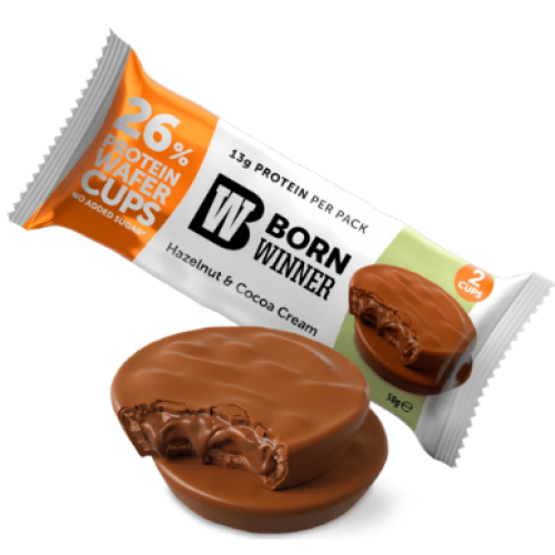 BORN WINNER PROTEIN CUPS WAFER WITH HAZELNUT&COCOA CREAM FILLING 0.050