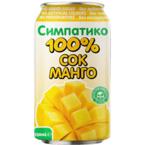 СИМПАТИКО НАТУРАЛЕН СОК МАНГО 100пр 0.330 КЕН