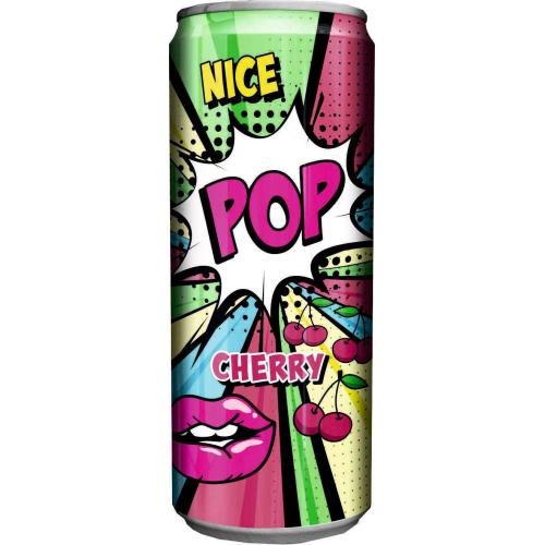 ГАЗИРАНА БЕЗАЛКОХОЛНА НАПИТКА NICE 0.330 СЪС СОК ОТ ЧЕРЕША