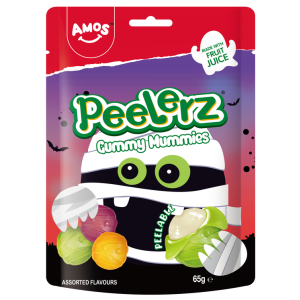 AMOS HALLOWEEN PEELERZ MUMMY 65ГР ЯБЪЛКА, ПОРТОКАЛ,ЯГОДА