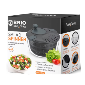 БРИО  - EASY COSY-ЦЕНТРОФУГА ЗА САЛАТА С КАПАК С КЛИПС И ОТВОРИ ЗА ИЗЦЕЖДАНЕ-?25.5Х16СМ -D650