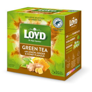 ЛОЙД ЗЕЛЕН ЧАЙ С ЛИМОН, МЕД И ДЖИНДЖИФИЛ 20бр КУТИЯ