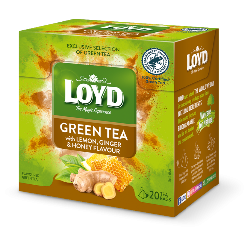 ЛОЙД ЗЕЛЕН ЧАЙ С ЛИМОН, МЕД И ДЖИНДЖИФИЛ 20бр КУТИЯ ЛОЙД ЗЕЛЕН ЧАЙ С ЛИМОН, МЕД И ДЖИНДЖИФИЛ 20бр КУТИЯ