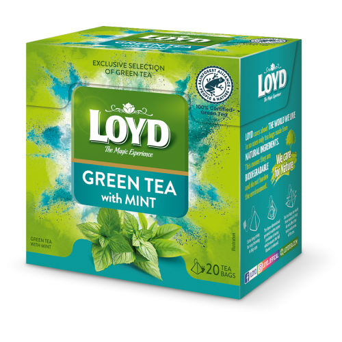 ЛОЙД ЗЕЛЕН ЧАЙ С МЕНТА 20бр КУТИЯ ЛОЙД ЗЕЛЕН ЧАЙ С МЕНТА 20бр КУТИЯ