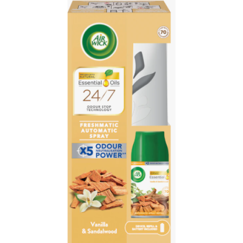 АРОМАТИЗАТОР AIR WICK МАШИНКА + РЕЗЕРВА 250мл -  SANDALWOOD & VANILLA